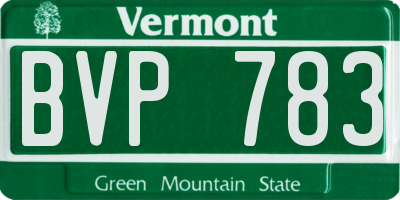 VT license plate BVP783