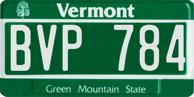 VT license plate BVP784