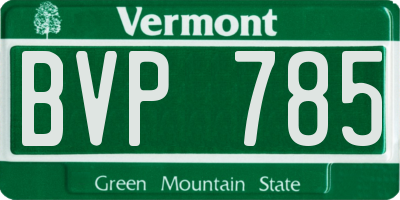 VT license plate BVP785