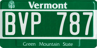 VT license plate BVP787