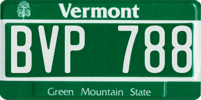 VT license plate BVP788