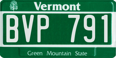 VT license plate BVP791