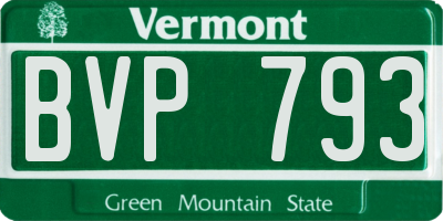 VT license plate BVP793