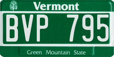 VT license plate BVP795