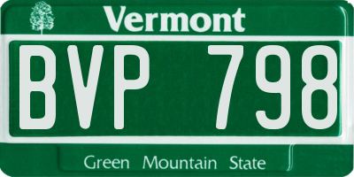 VT license plate BVP798