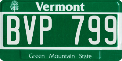 VT license plate BVP799