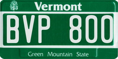 VT license plate BVP800