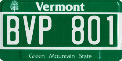 VT license plate BVP801