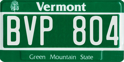 VT license plate BVP804