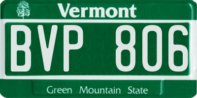 VT license plate BVP806