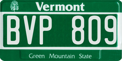 VT license plate BVP809