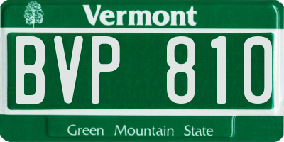 VT license plate BVP810