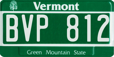 VT license plate BVP812