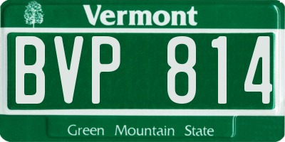 VT license plate BVP814