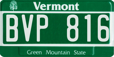 VT license plate BVP816