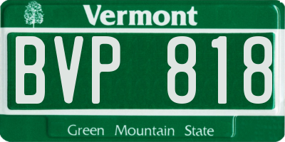 VT license plate BVP818