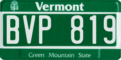 VT license plate BVP819