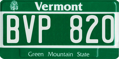 VT license plate BVP820