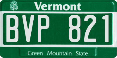VT license plate BVP821