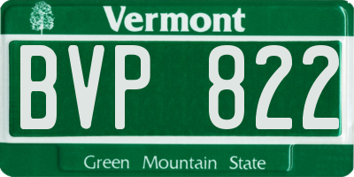 VT license plate BVP822
