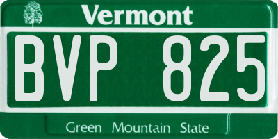 VT license plate BVP825