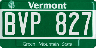 VT license plate BVP827