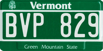 VT license plate BVP829
