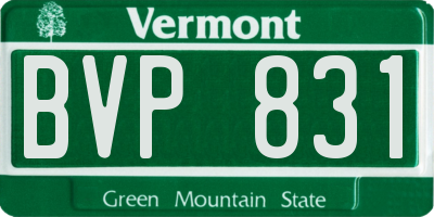 VT license plate BVP831