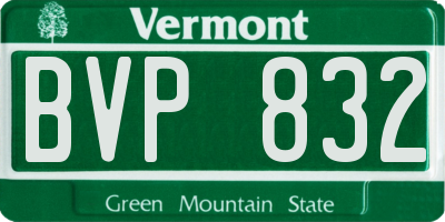 VT license plate BVP832