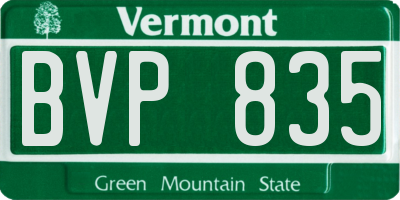 VT license plate BVP835