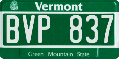 VT license plate BVP837