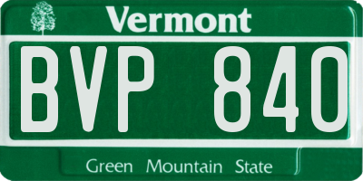VT license plate BVP840