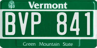 VT license plate BVP841