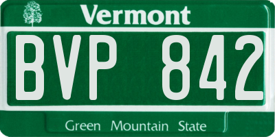 VT license plate BVP842