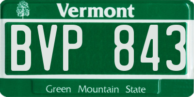 VT license plate BVP843