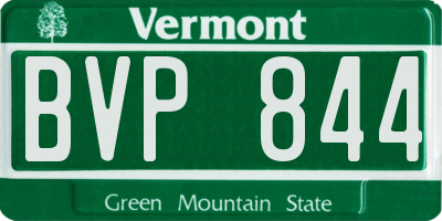 VT license plate BVP844