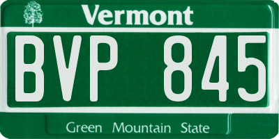 VT license plate BVP845
