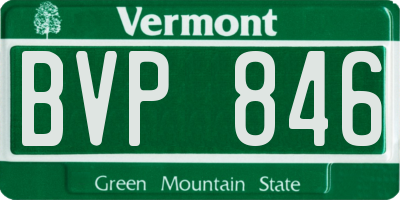 VT license plate BVP846