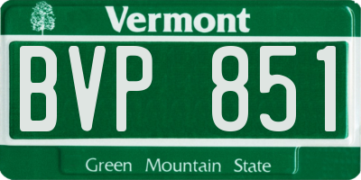 VT license plate BVP851