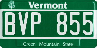 VT license plate BVP855