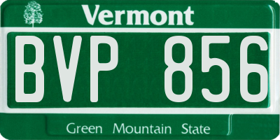 VT license plate BVP856