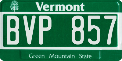 VT license plate BVP857