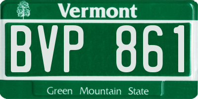 VT license plate BVP861