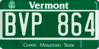 VT license plate BVP864