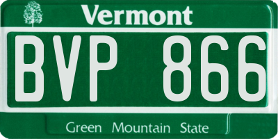 VT license plate BVP866