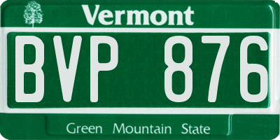 VT license plate BVP876