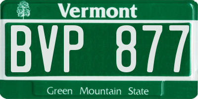 VT license plate BVP877
