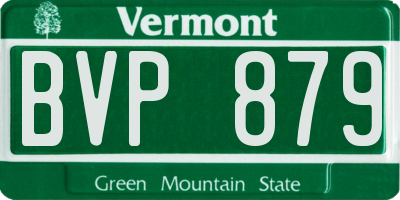 VT license plate BVP879