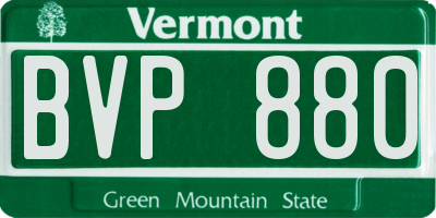 VT license plate BVP880