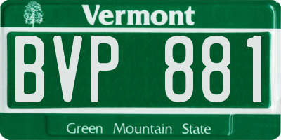 VT license plate BVP881